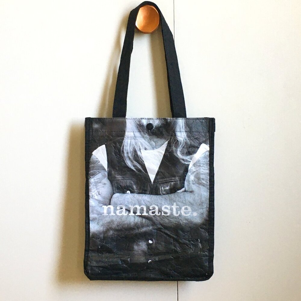 Rare Lululemon Namaste Ride On Reusable Tote Bag Small Black White